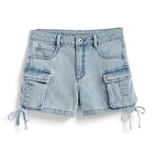 TRACTR CARGO POCKET SHORT Light Wash Girls Size 14